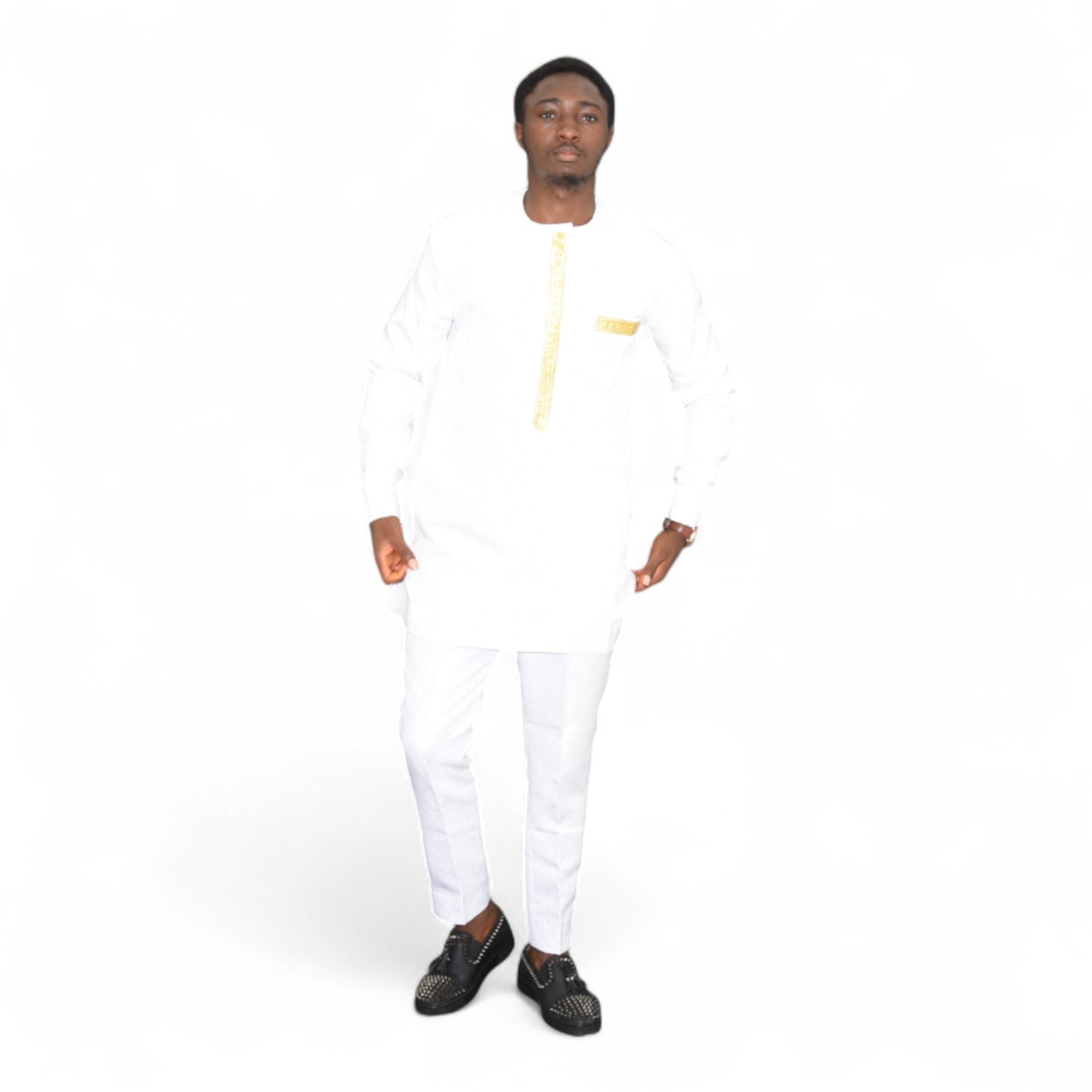 Senator Up & Down Fine Fabric White Large