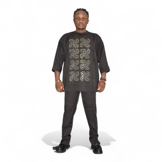 Senator Up & Down Fine Fabric Black 3 Extra Large