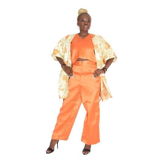 Afritude Female Complete Fine Fabric Orange 2 Extra Large