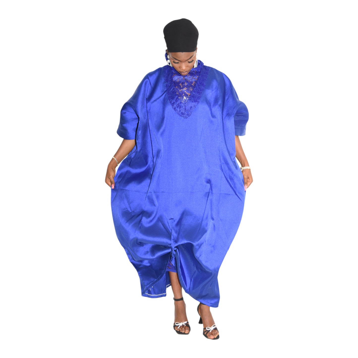 Afritude Long Gown Fine Fabric Blue 2 Extra Large