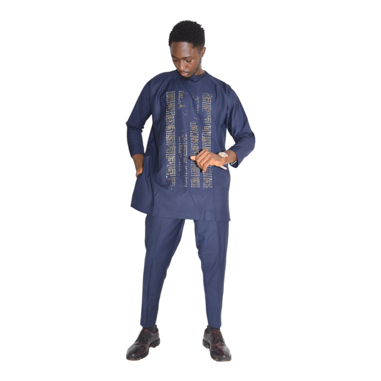 Senator Up & Down Fine Fabric Blue Extra Large