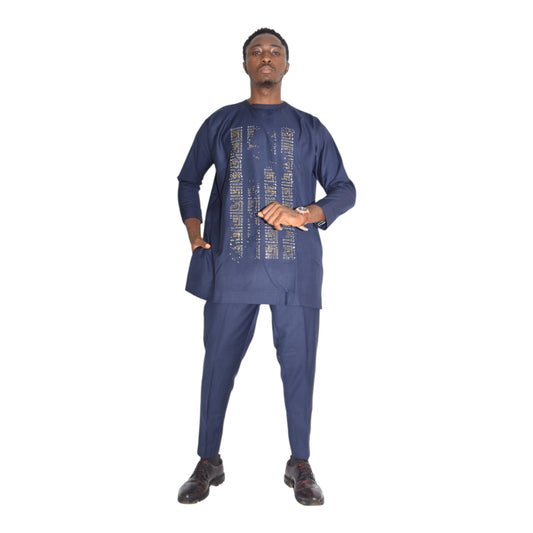 Senator Up & Down Fine Fabric Blue Extra Large