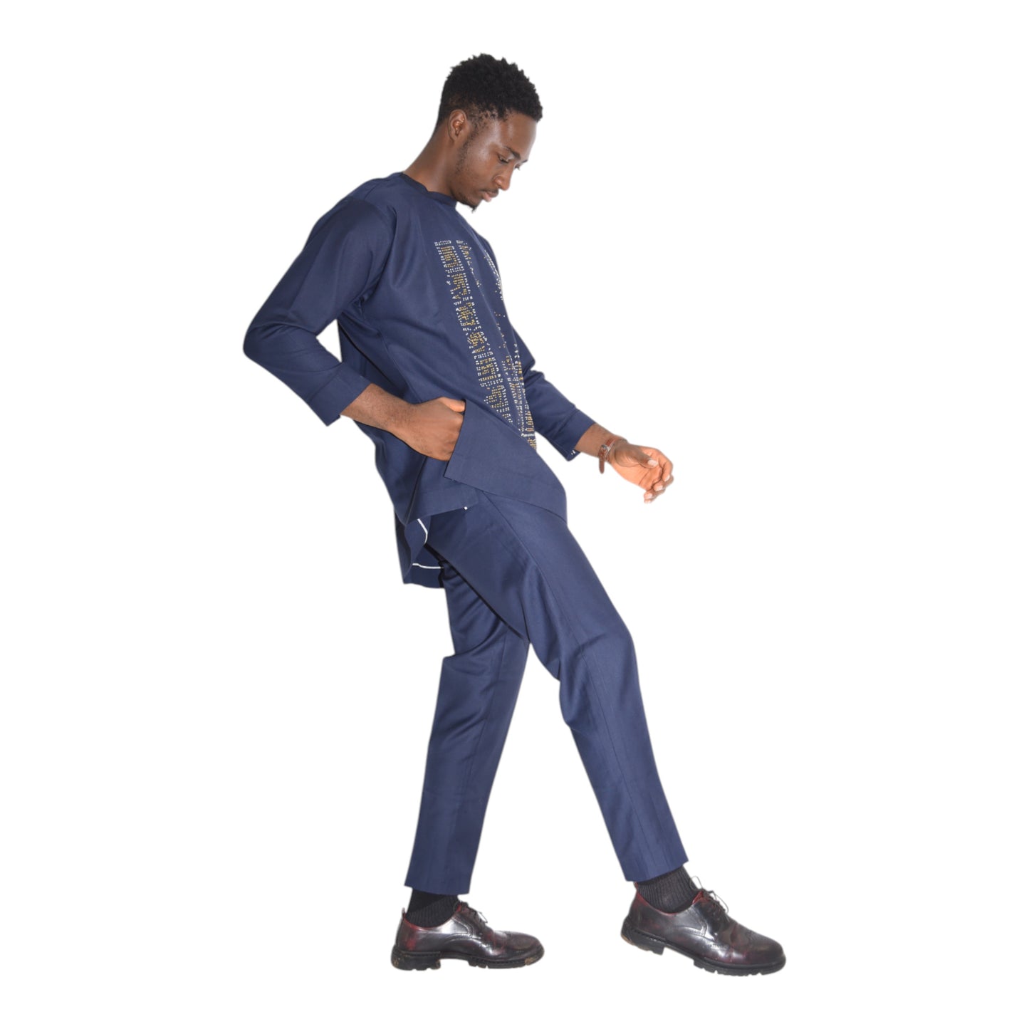 Senator Up & Down Fine Fabric Blue Extra Large