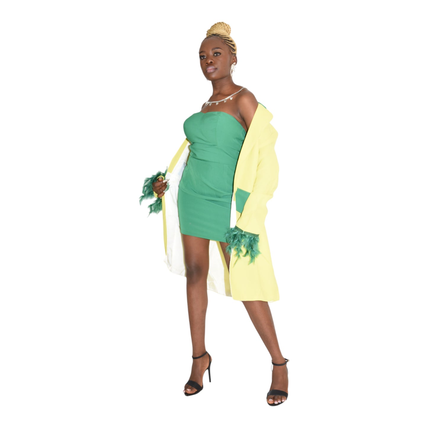 Afritude Female Complete Fine Fabric Green & Yellow Extra Large