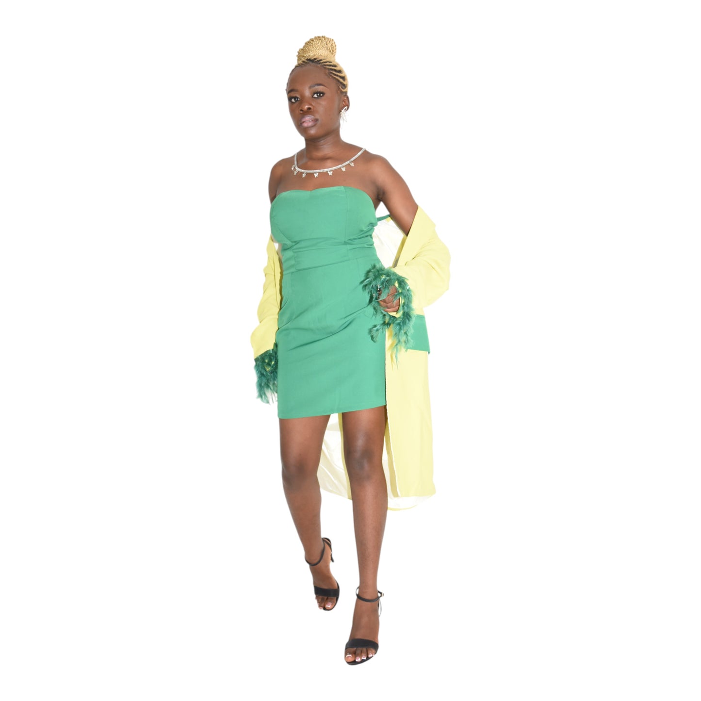 Afritude Female Complete Fine Fabric Green & Yellow Extra Large