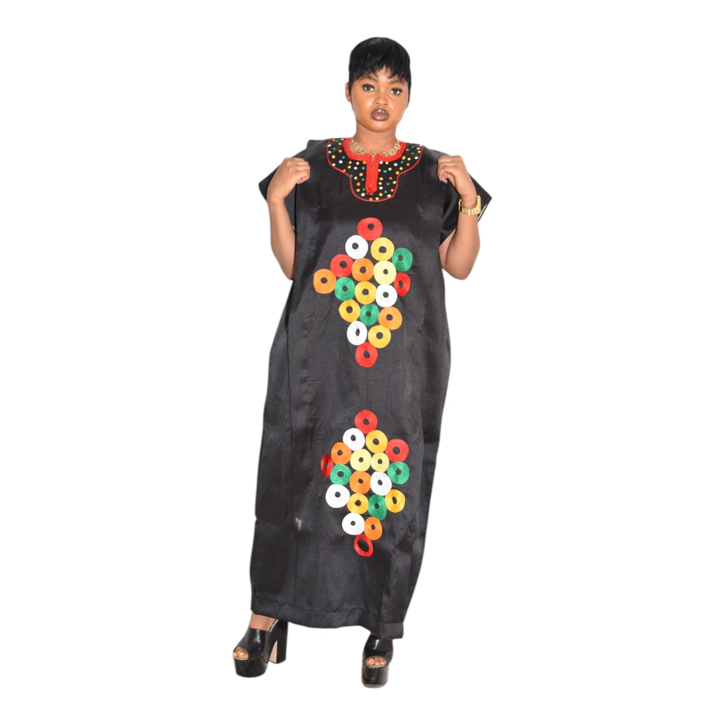 Afritude Long Gown Fine Fabric Black 3 Extra Large