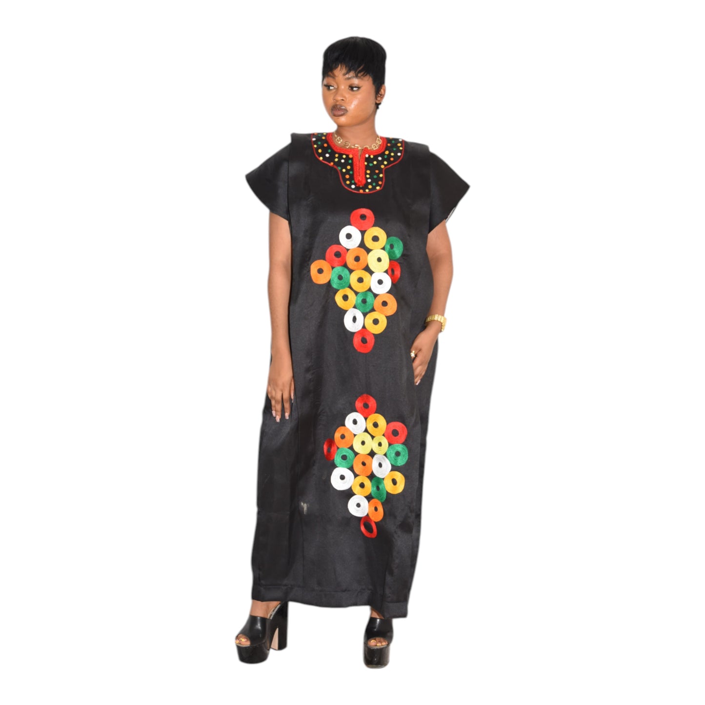 Afritude Long Gown Fine Fabric Black 3 Extra Large