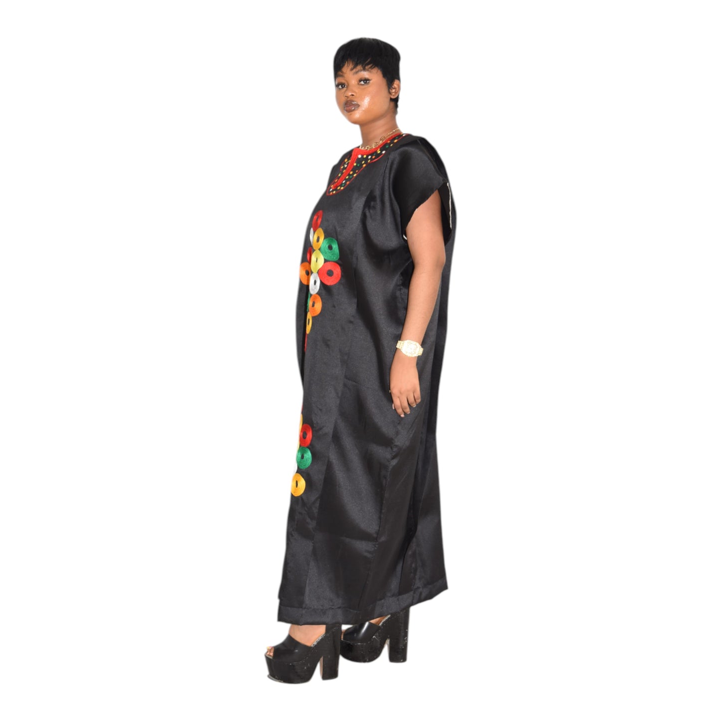 Afritude Long Gown Fine Fabric Black 3 Extra Large
