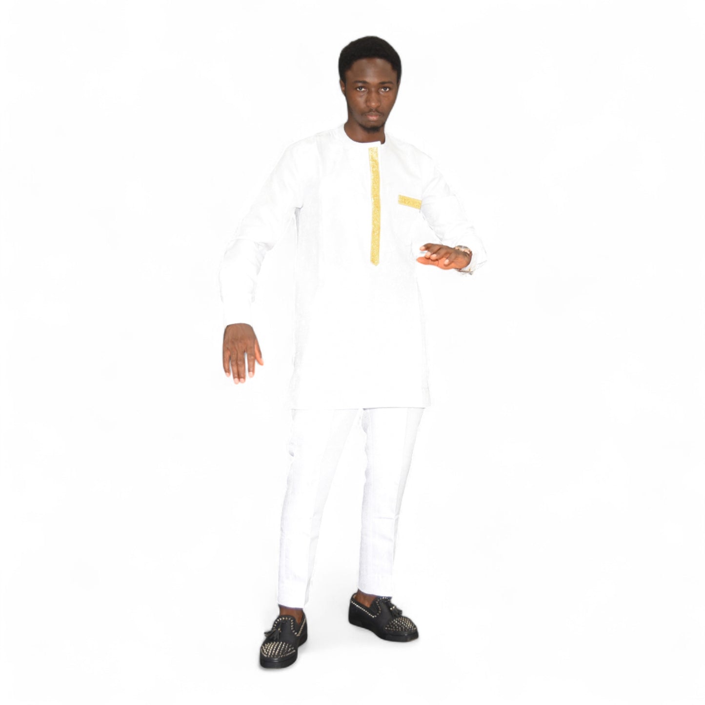 Senator Up & Down Fine Fabric White Large