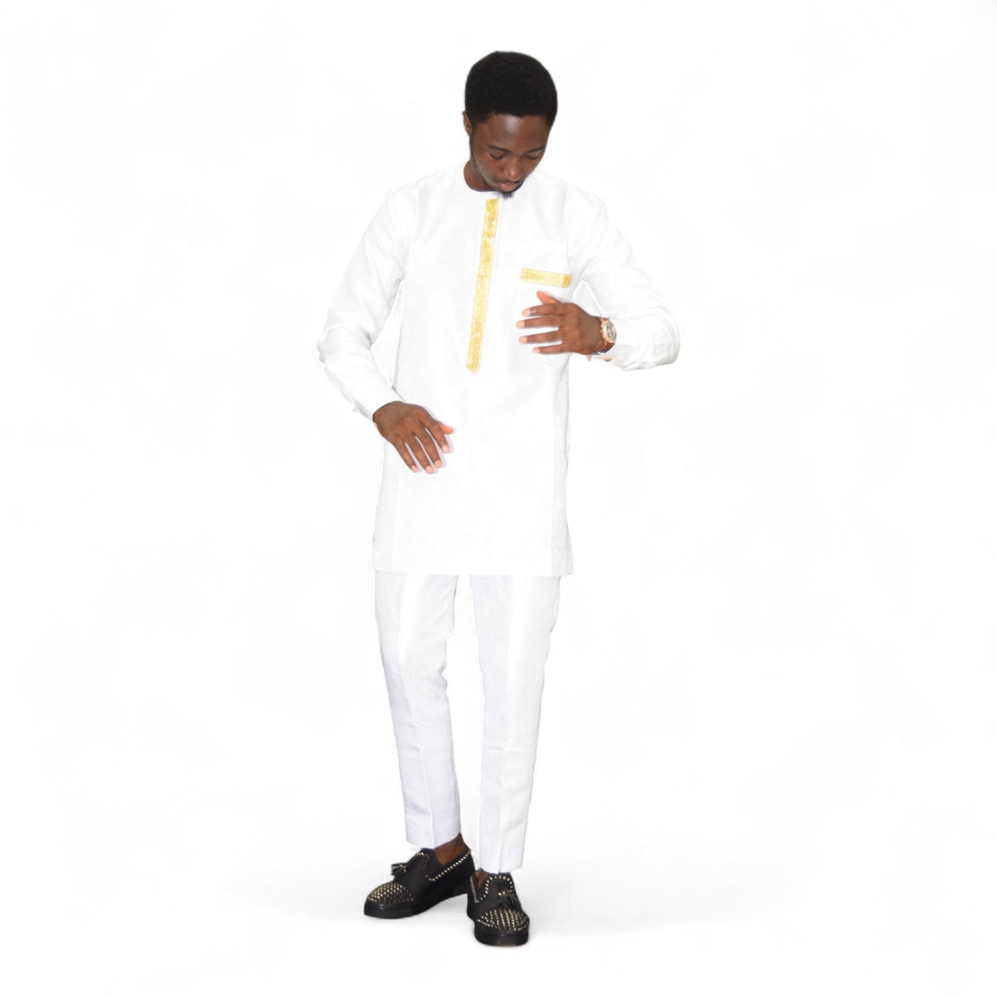 Senator Up & Down Fine Fabric White Large