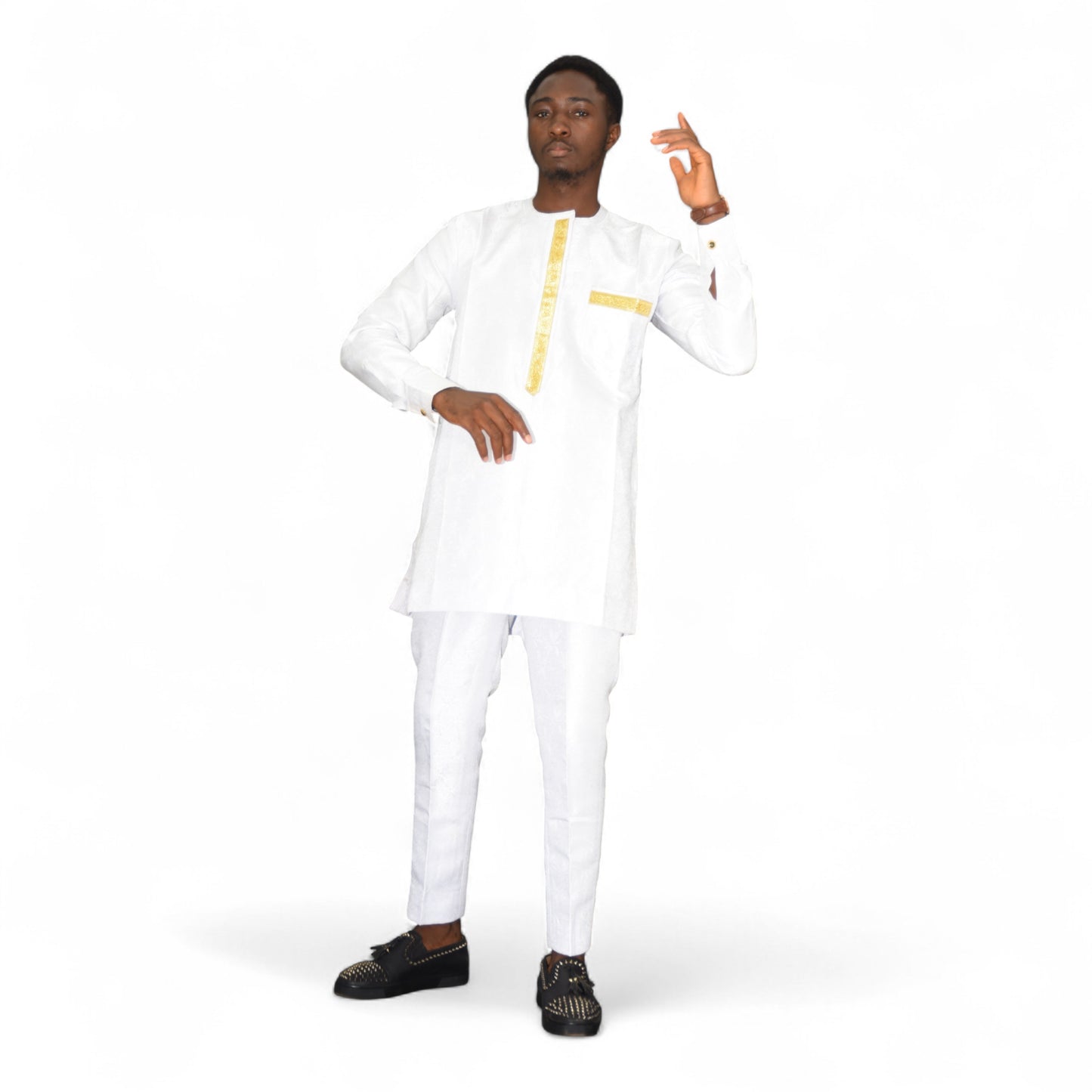 Senator Up & Down Fine Fabric White Large