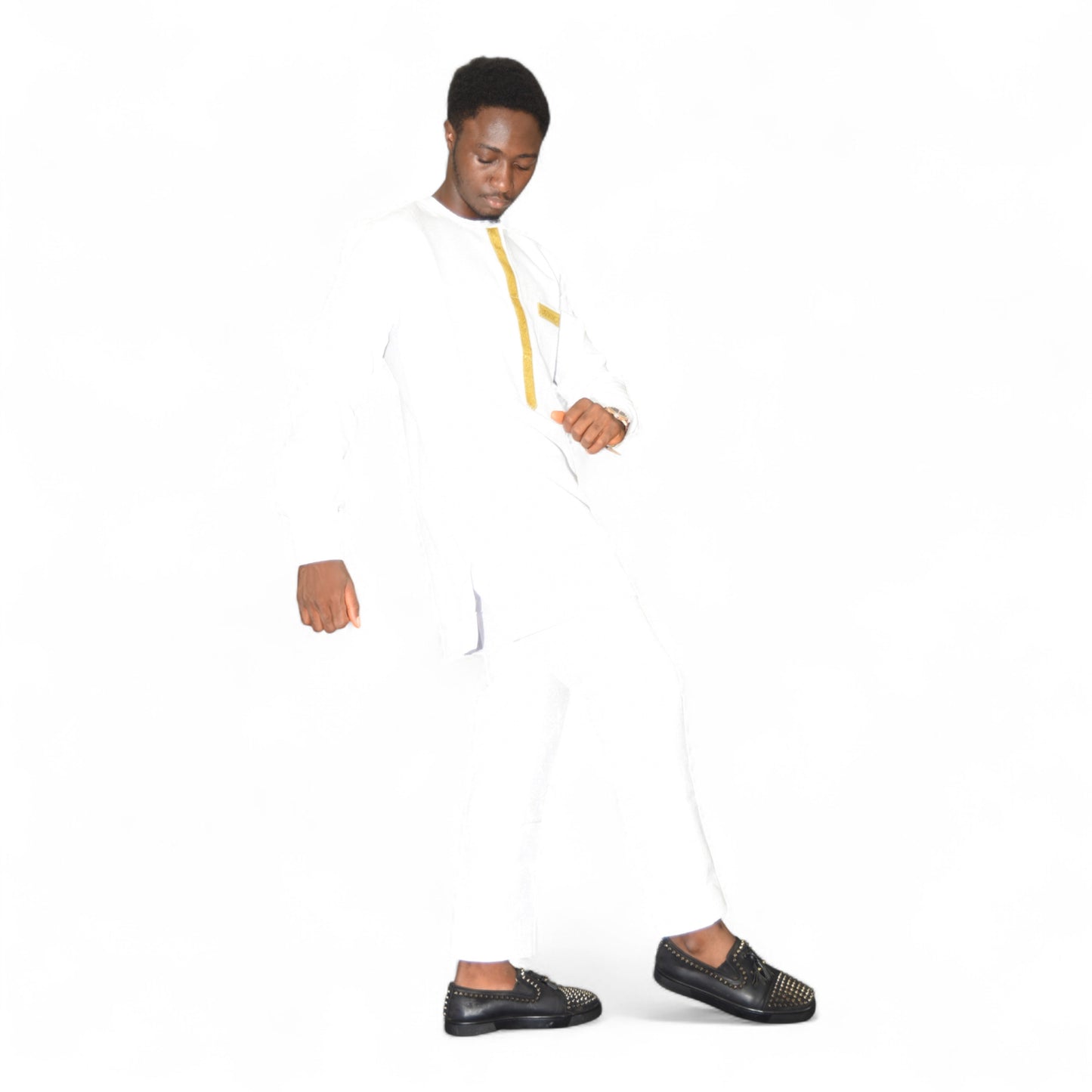 Senator Up & Down Fine Fabric White Large