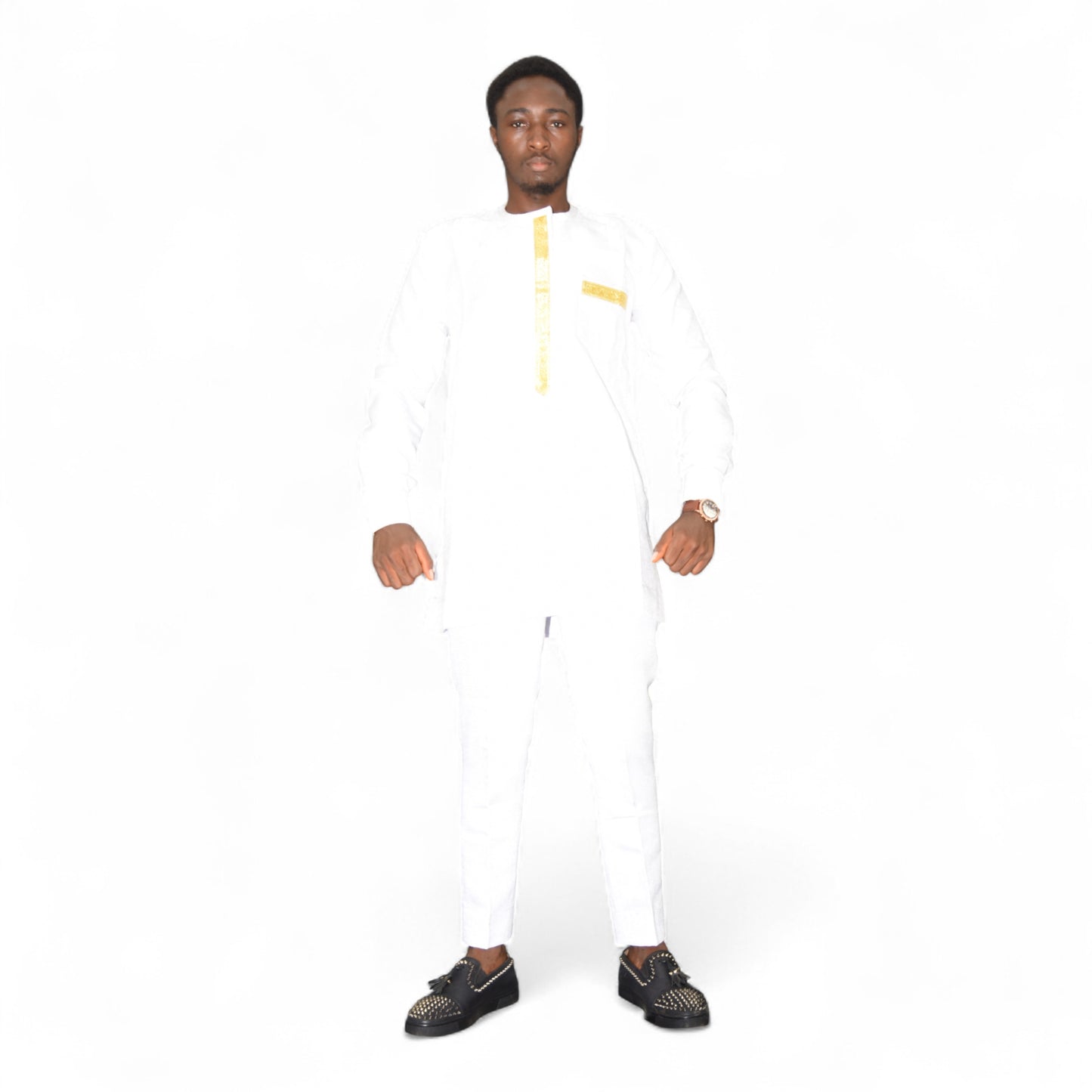 Senator Up & Down Fine Fabric White Large