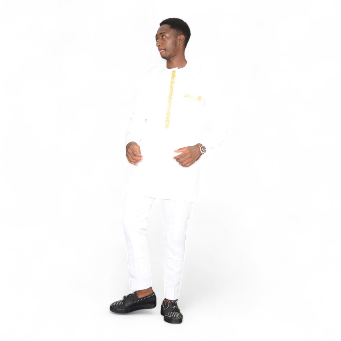 Senator Up & Down Fine Fabric White Large