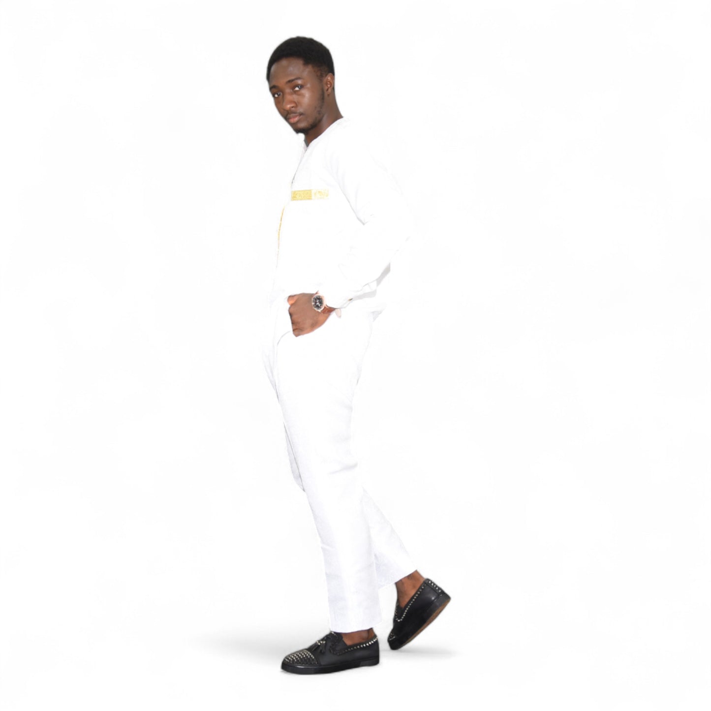 Senator Up & Down Fine Fabric White Large