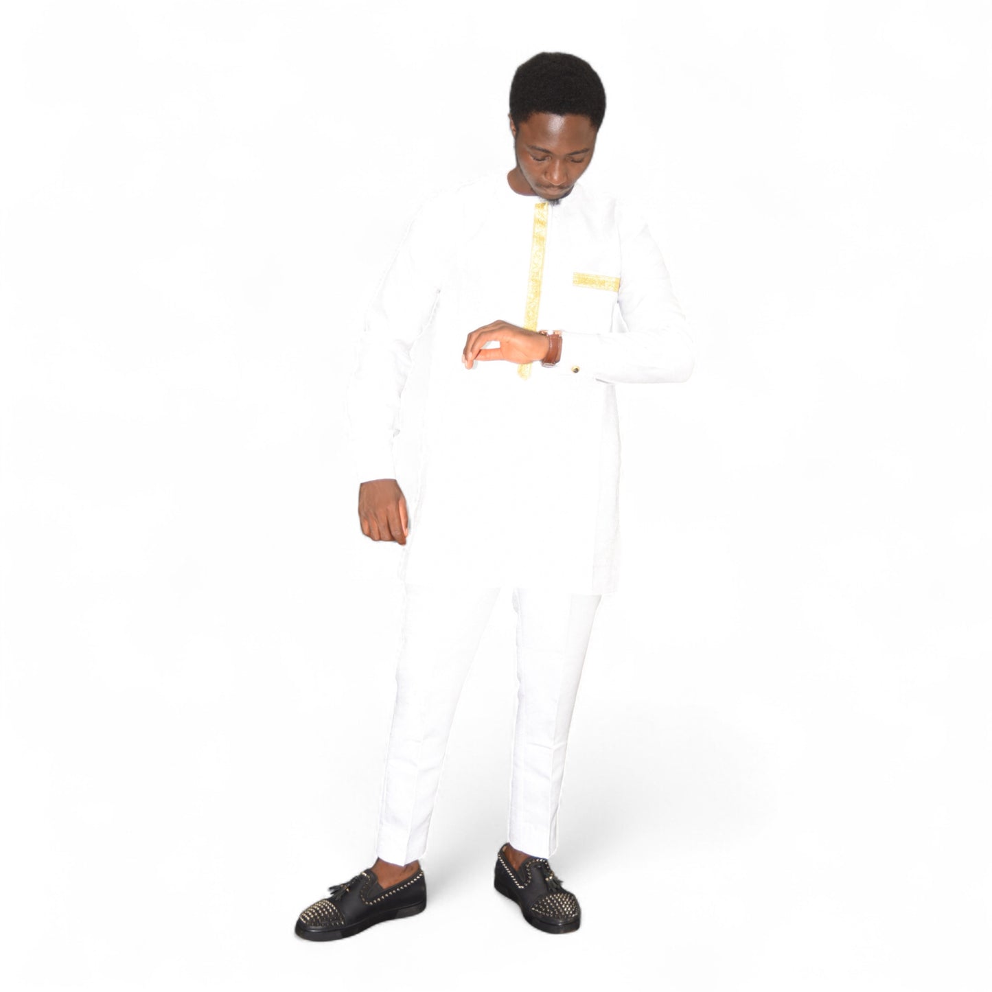 Senator Up & Down Fine Fabric White Large