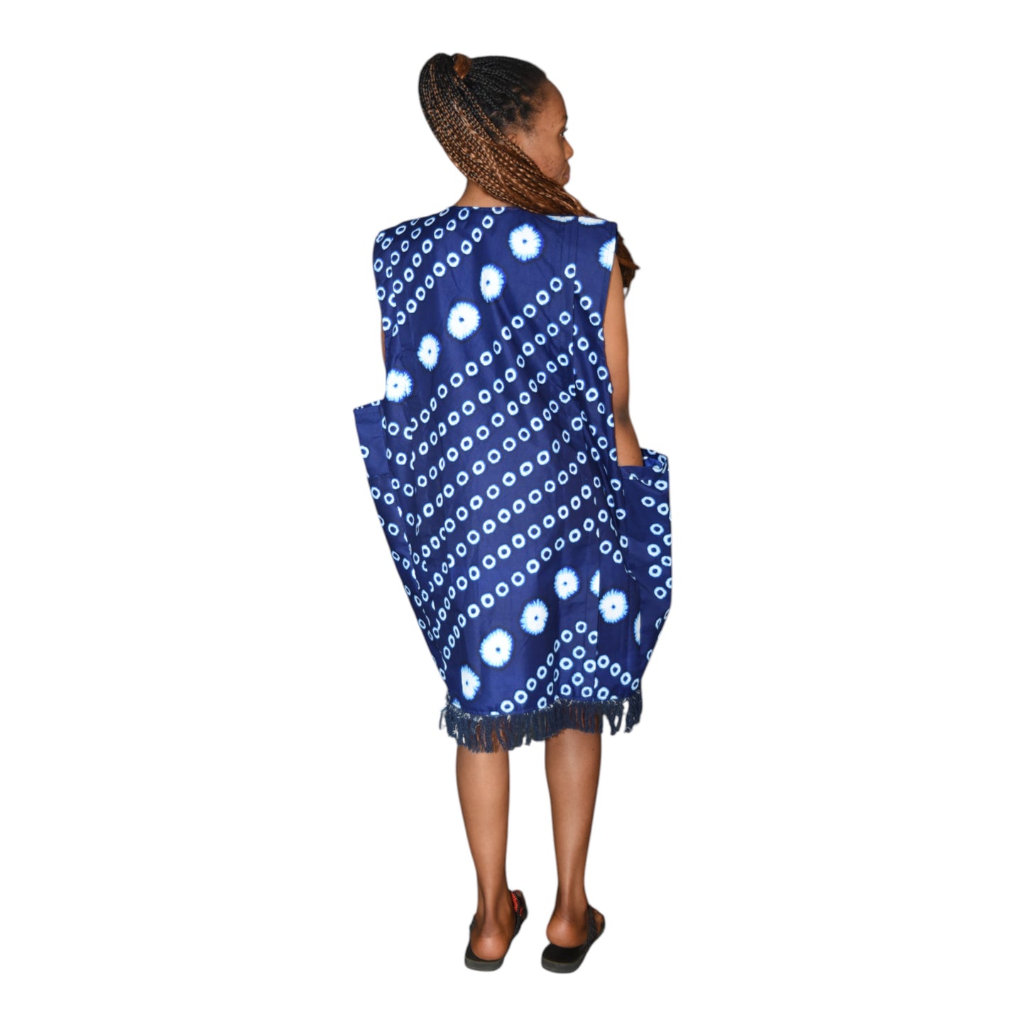 Afritude Top Fine Fabric Blue Floral 3 Extra Large