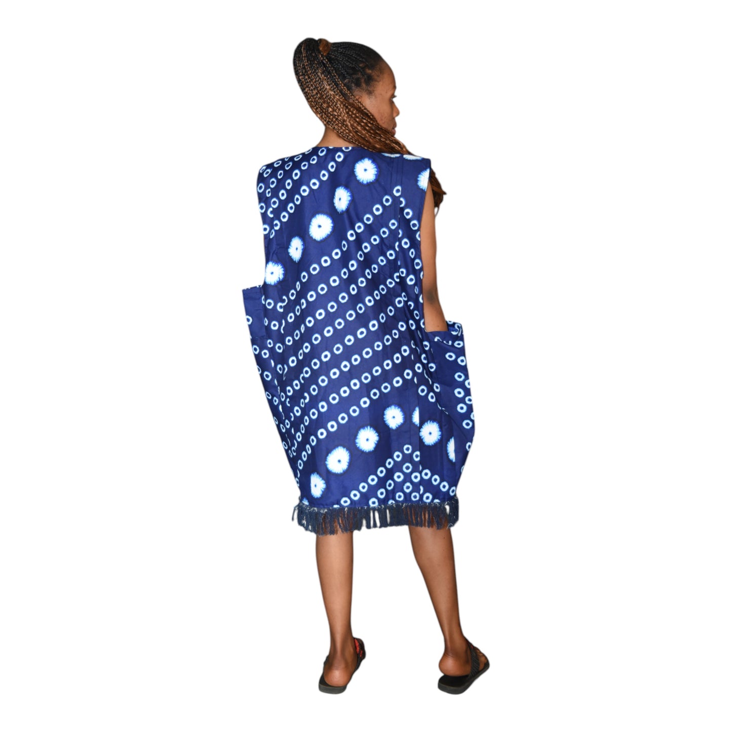 Afritude Top Fine Fabric Blue Floral 3 Extra Large