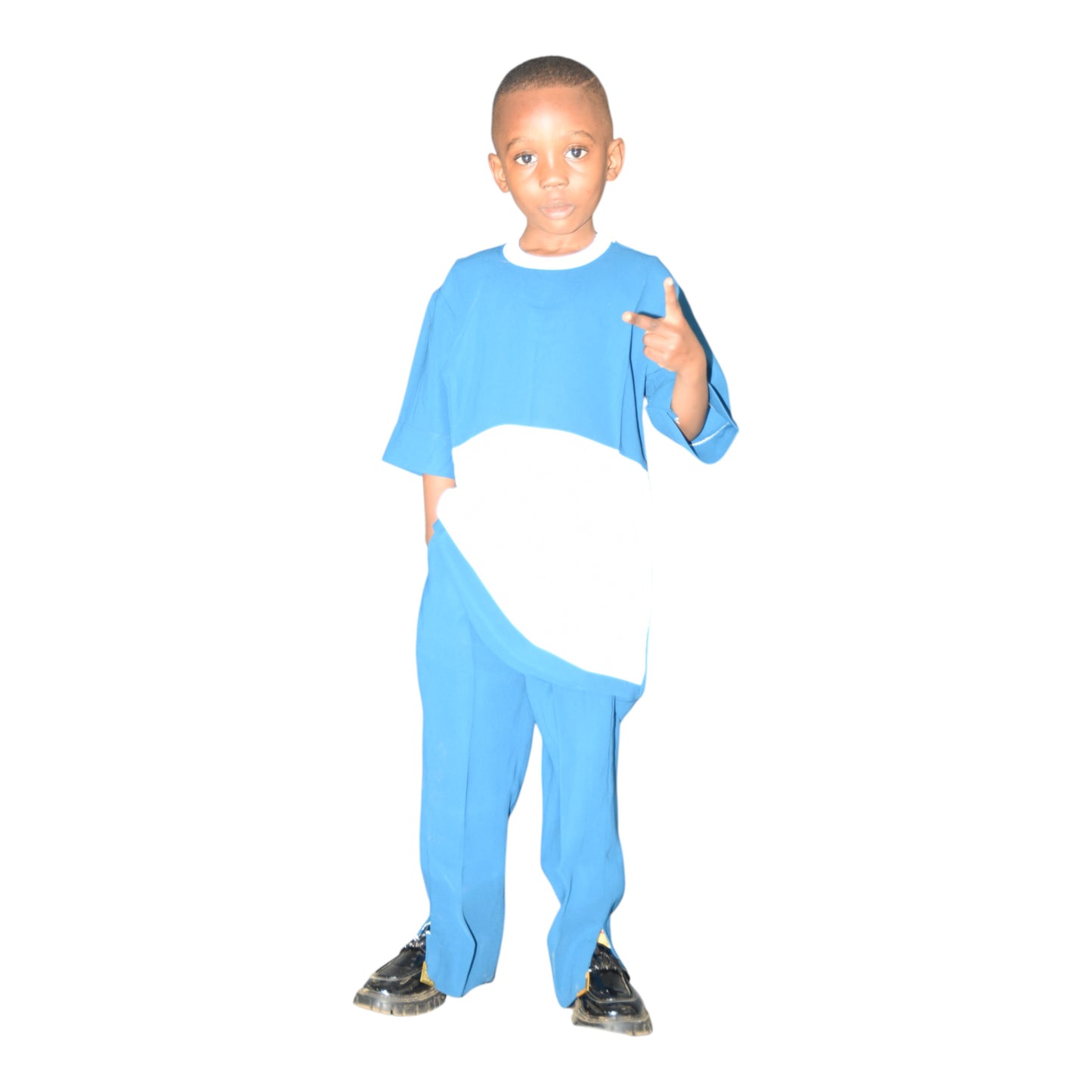 Senator Up & Down Fine Fabric Blue & White Small