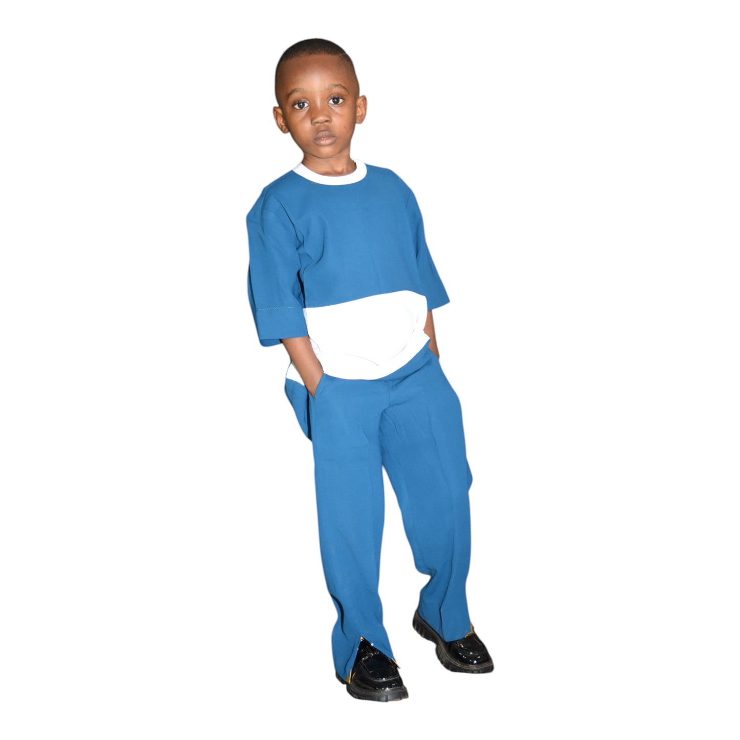 Senator Up & Down Fine Fabric Blue & White Small