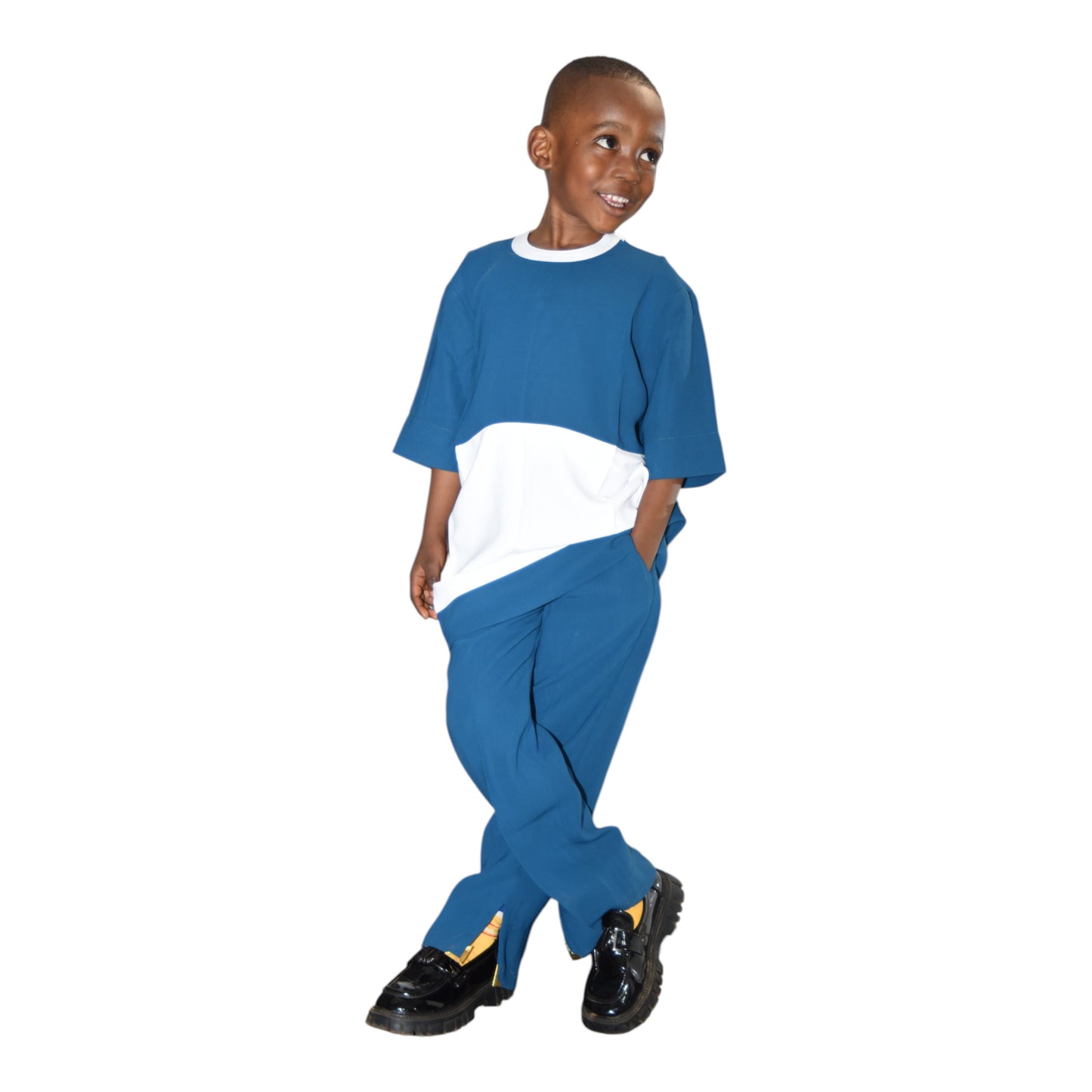 Senator Up & Down Fine Fabric Blue & White Small