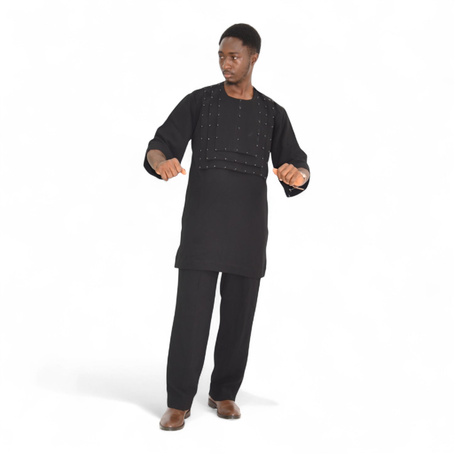 Elegant African senator clothing – large black Afritude menswear