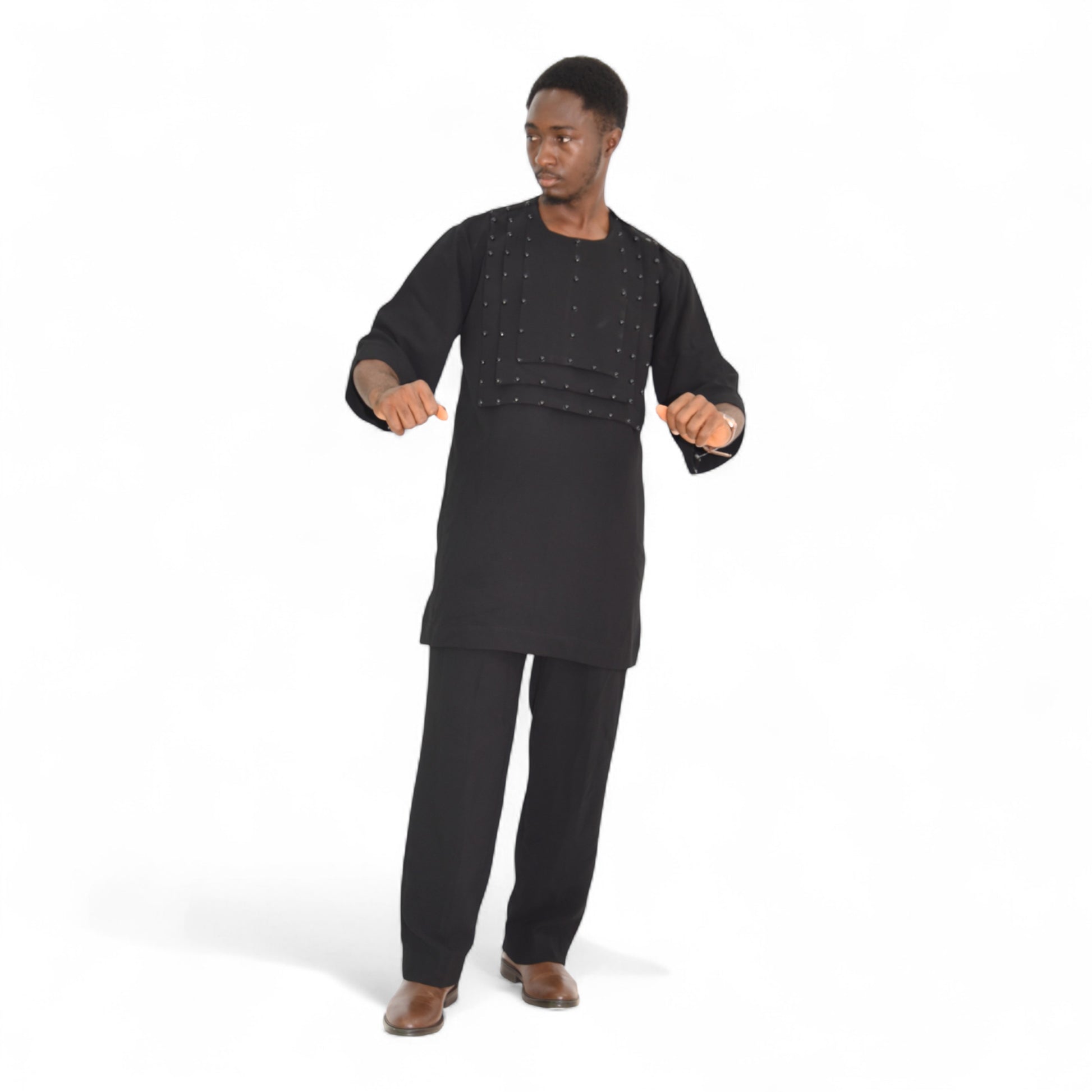 Elegant African senator clothing – large black Afritude menswear