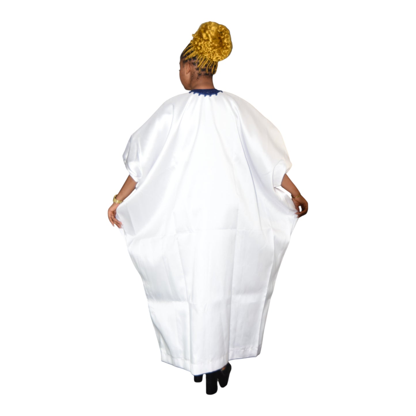Elegant white long gown – sustainable African handcrafted fashion