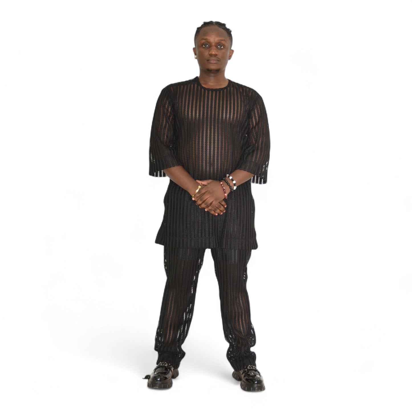 Handcrafted black African men’s outfit – fine fabric by Afritude