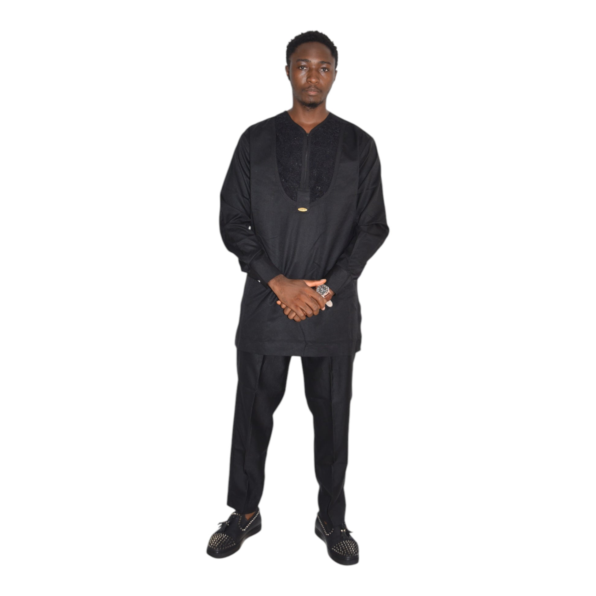 Senator Up & Down Fine Fabric Black 2 Extra Large – handcrafted African menswear