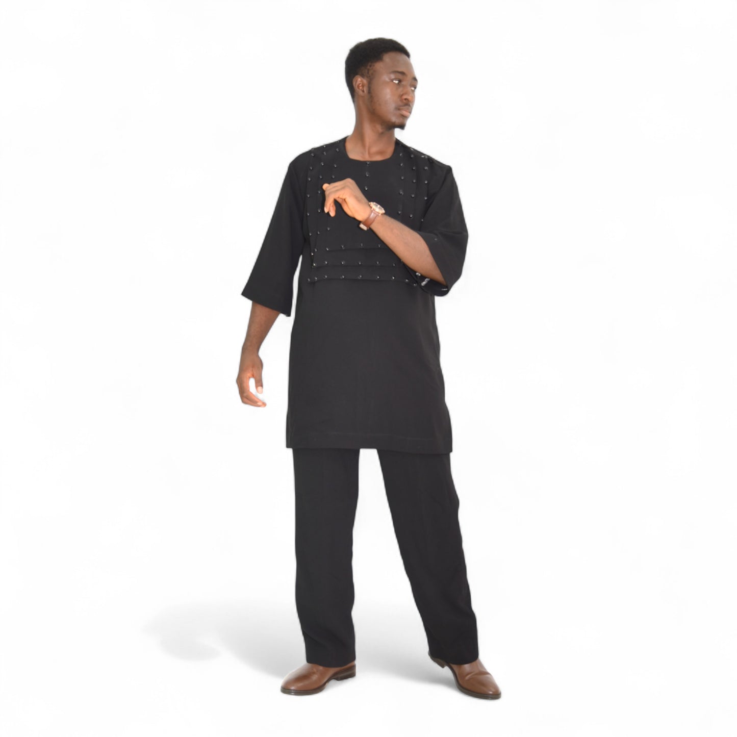 Senator Up & Down Fine Fabric Black Large – African men’s luxury wear