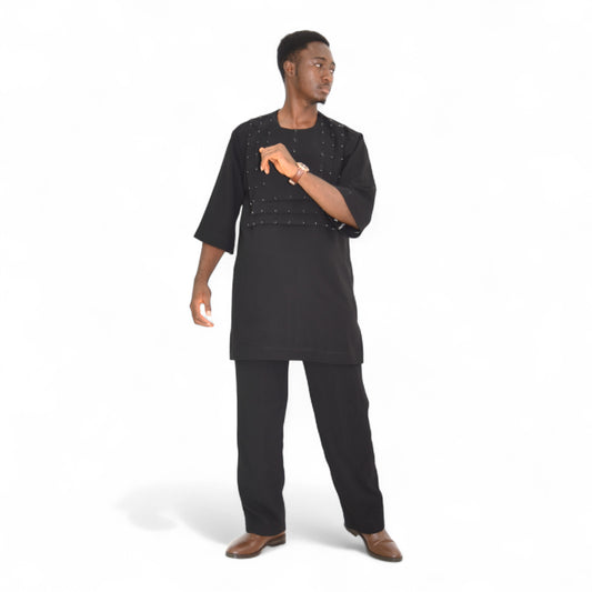 Senator Up & Down Fine Fabric Black Large – African men’s luxury wear